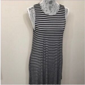 Socialite Women’s Striped Black White Sleeveless Mini Dress M